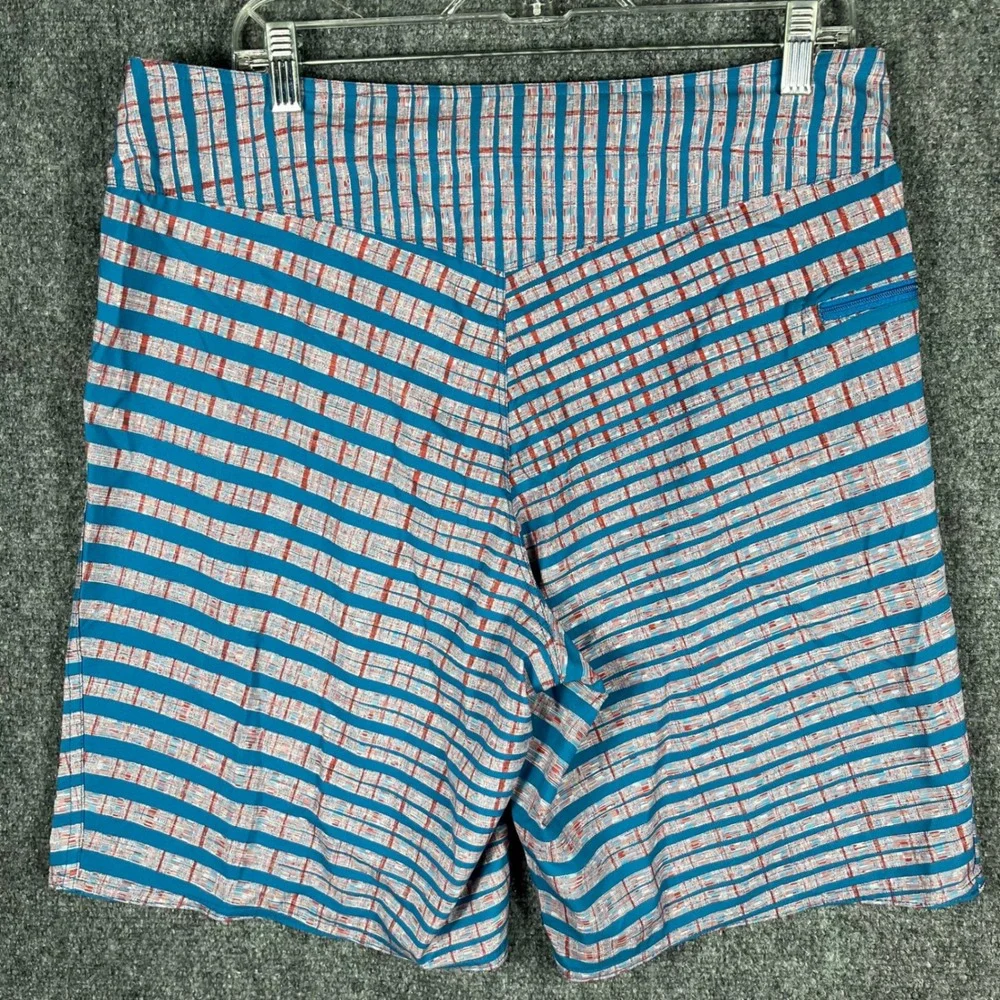 Patagonia‎ Board Shorts Mens 32 Blue Red Striped Lace Up Swim Trunks Pocket